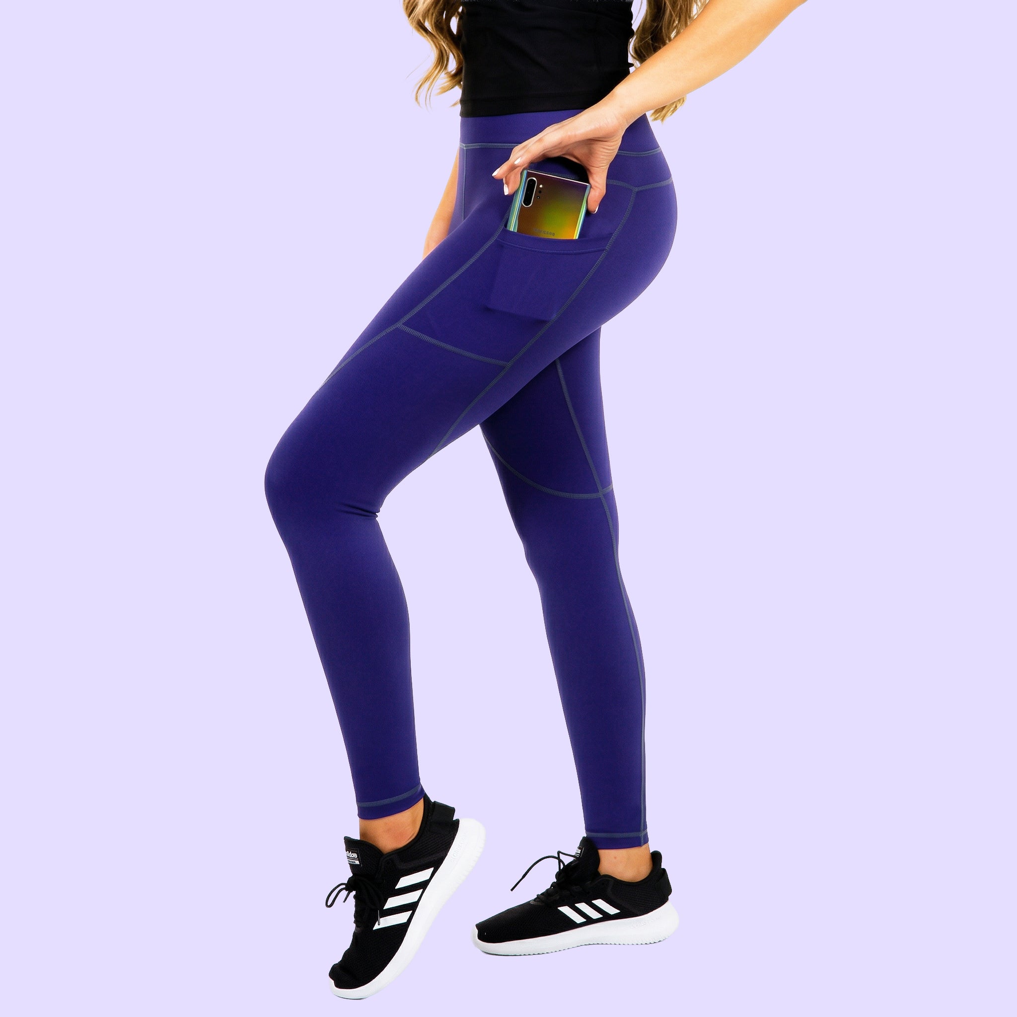 Women's Compression Leggings W/ Pockets - Purple – CompressionZ