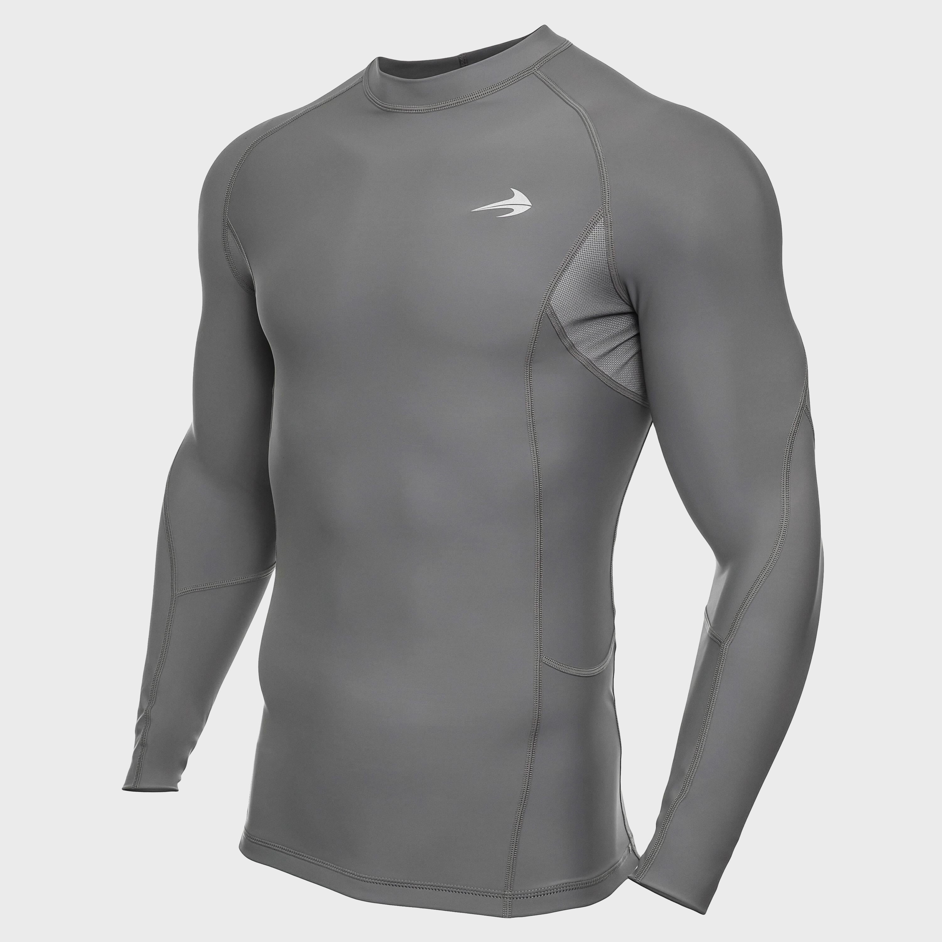 Men's Compression Long Sleeve Shirt - Dark Gray – CompressionZ