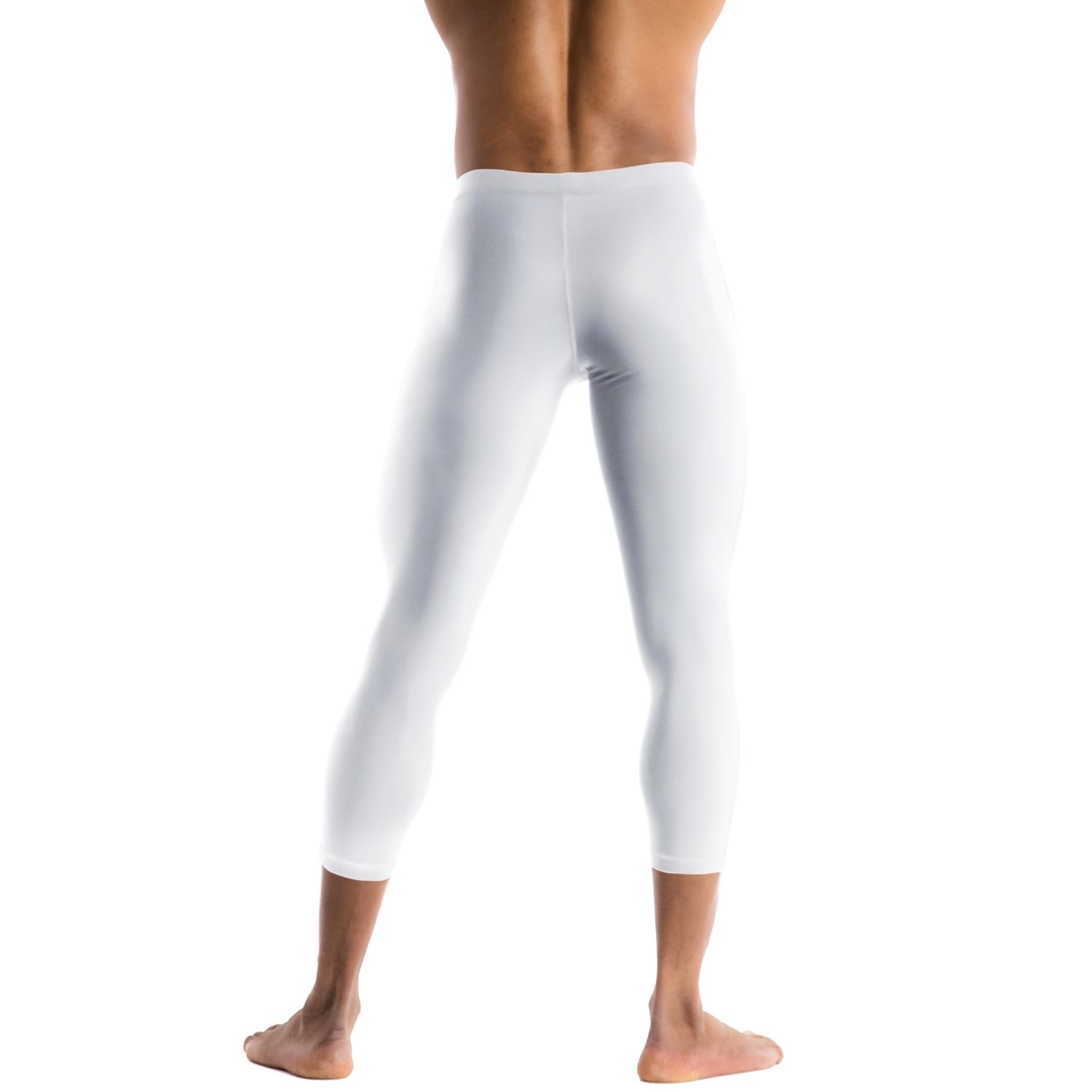 Men's Compression Pants - White Men's Capri