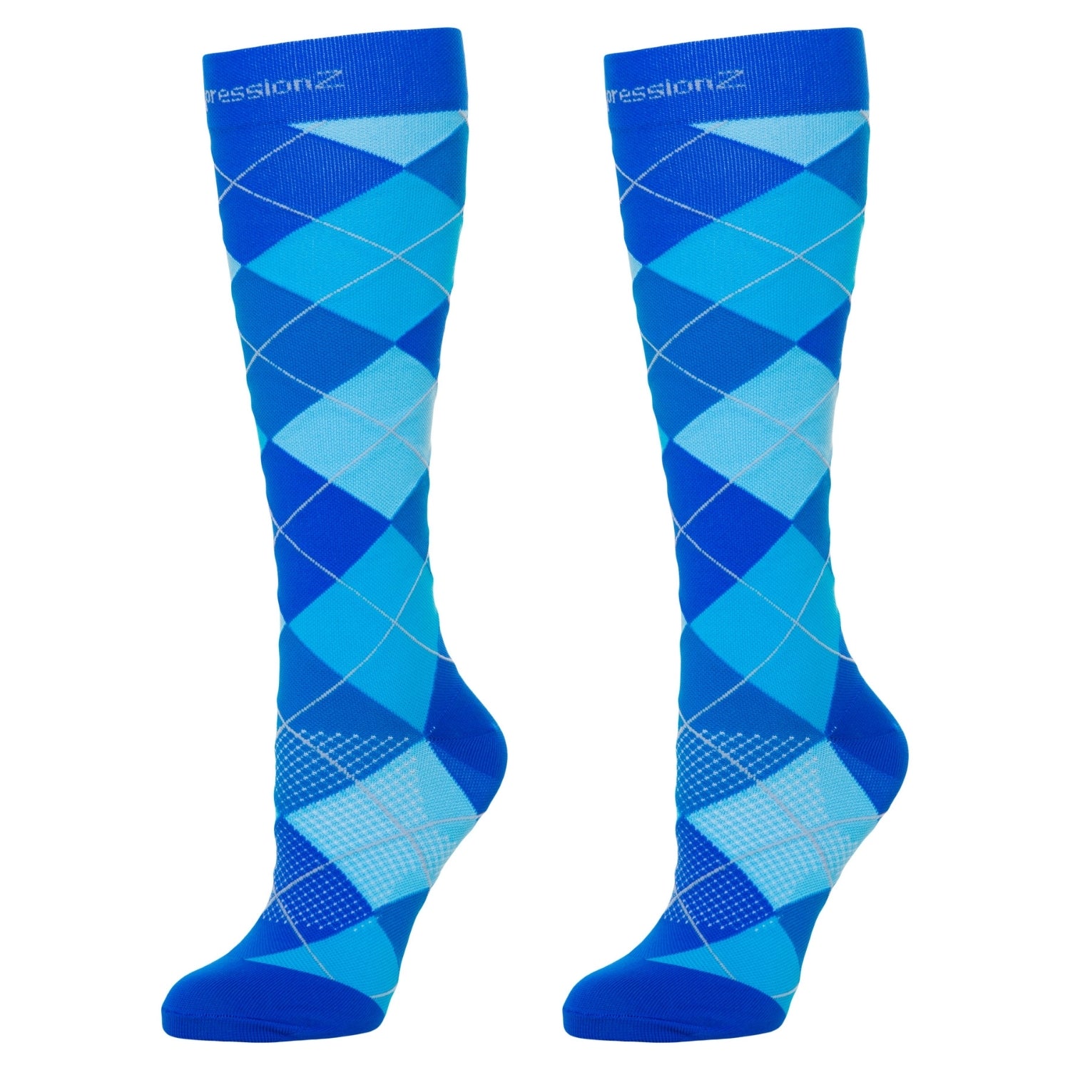 Compression Socks (20-30 mmHg) - Argyle Blue