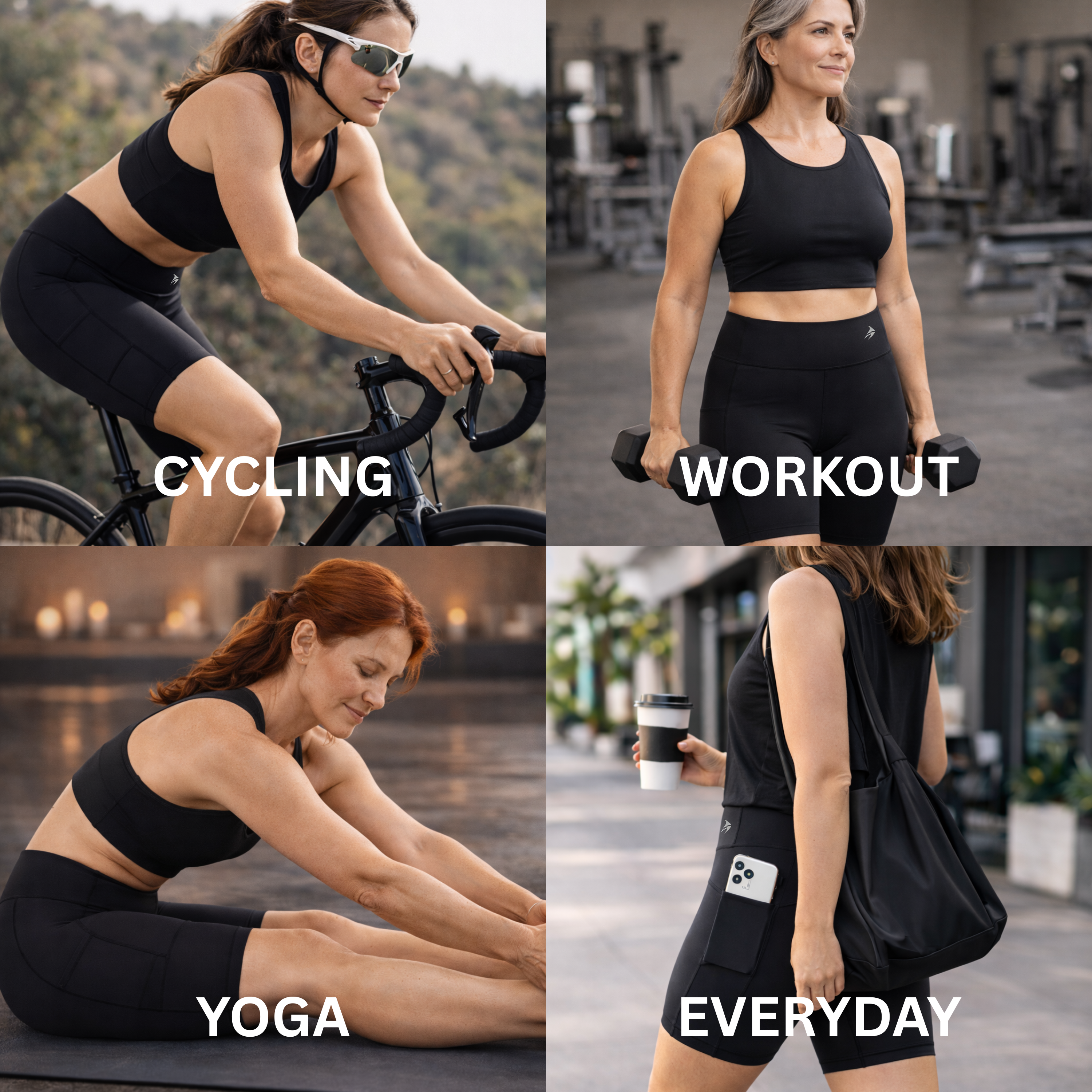 Women's Biker Shorts - 10" Black