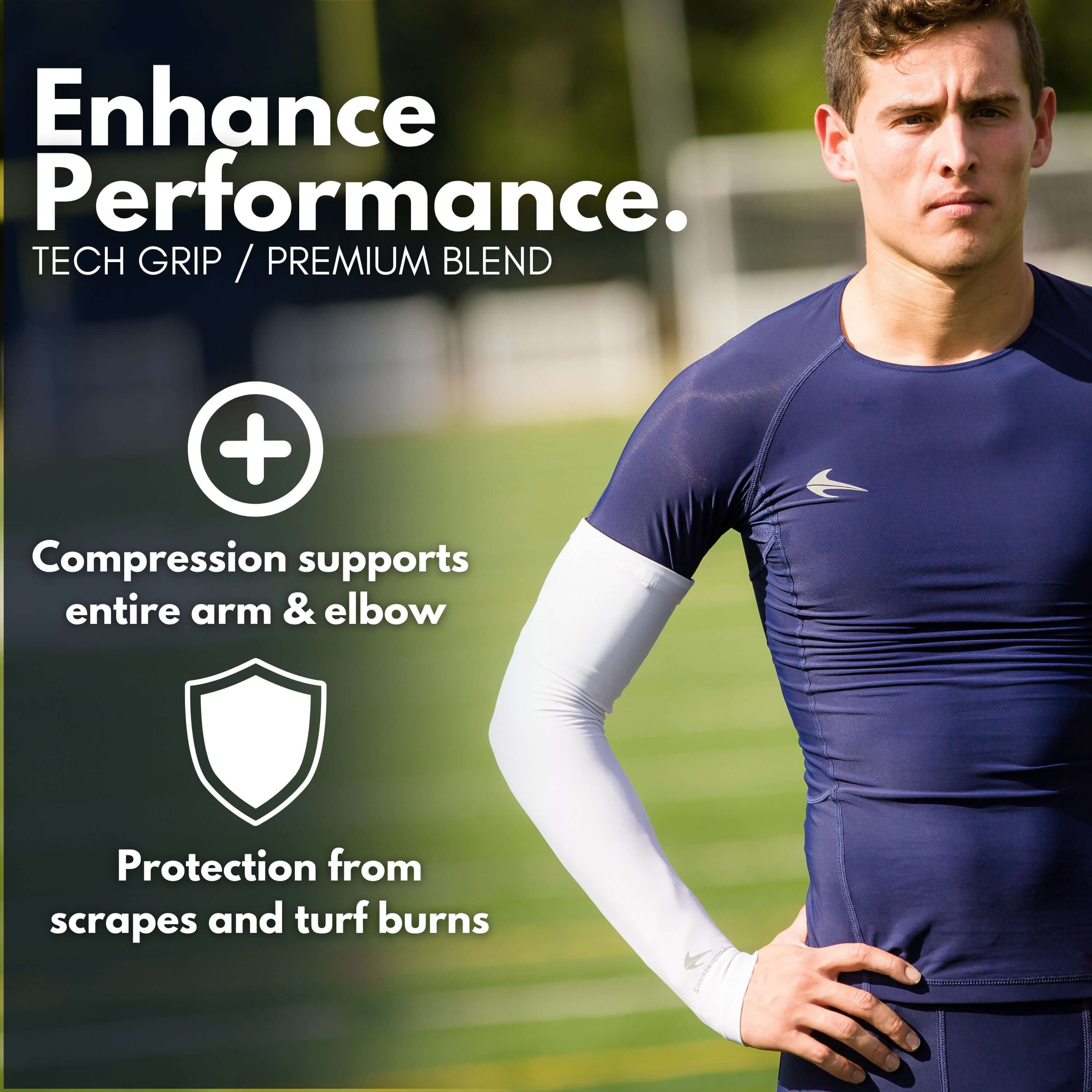 Youth Arm Sleeves (2 Sleeves) - White – CompressionZ