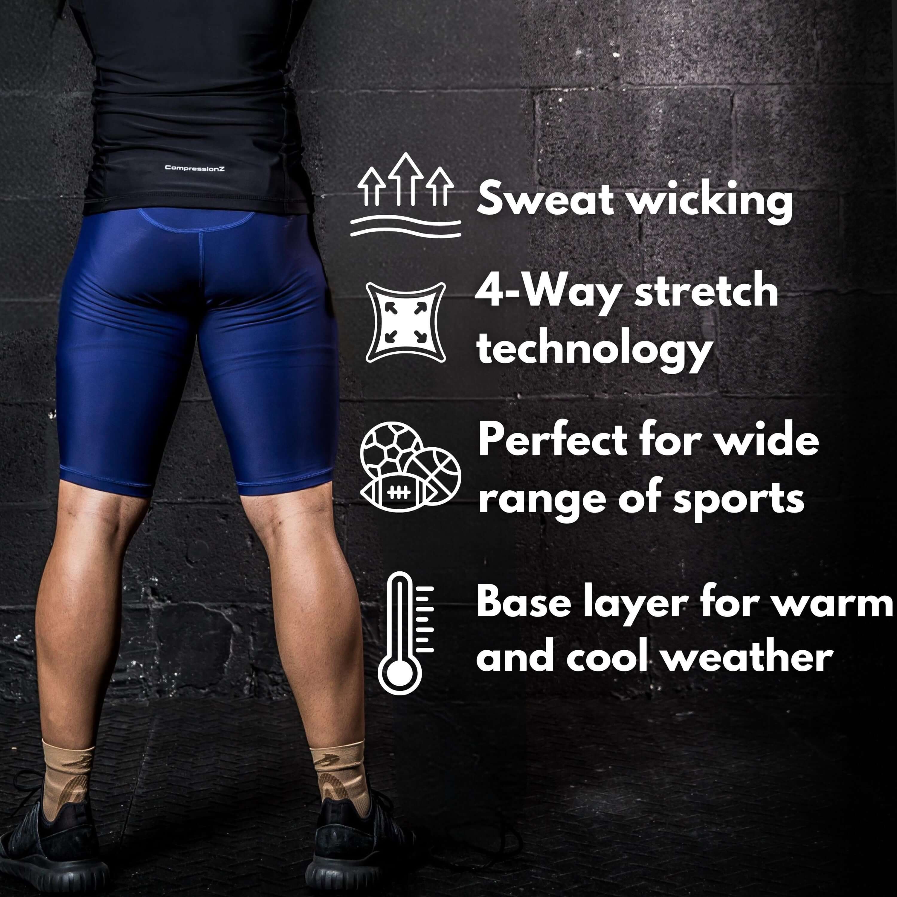 Compression Shorts Men for Biking, Running, Versatile Base Layer, Breathable 4-Way Stretch, Engineered for Athletes, Superior Quality & Fit