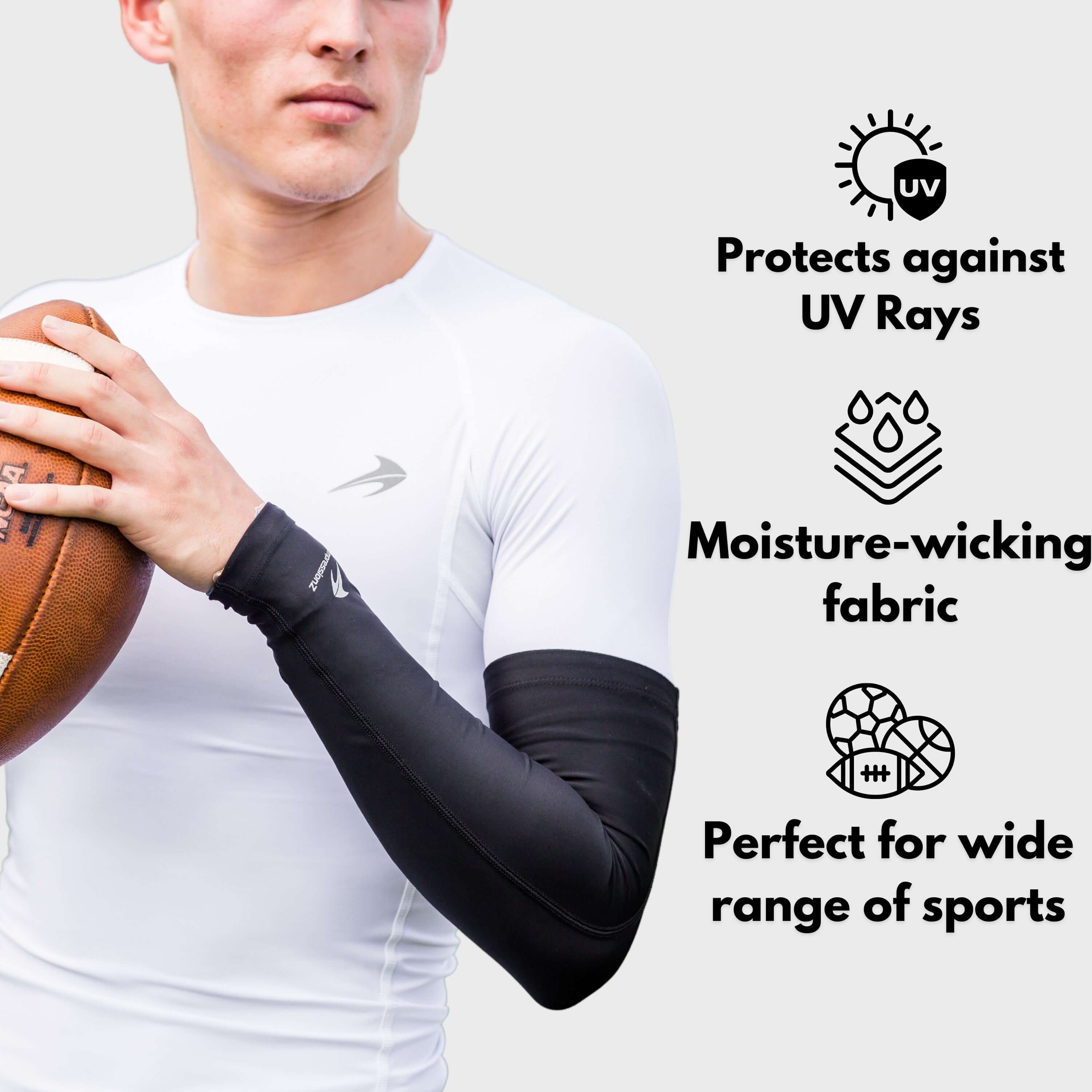 Youth Arm Sleeves (2 Sleeves) - Black – CompressionZ