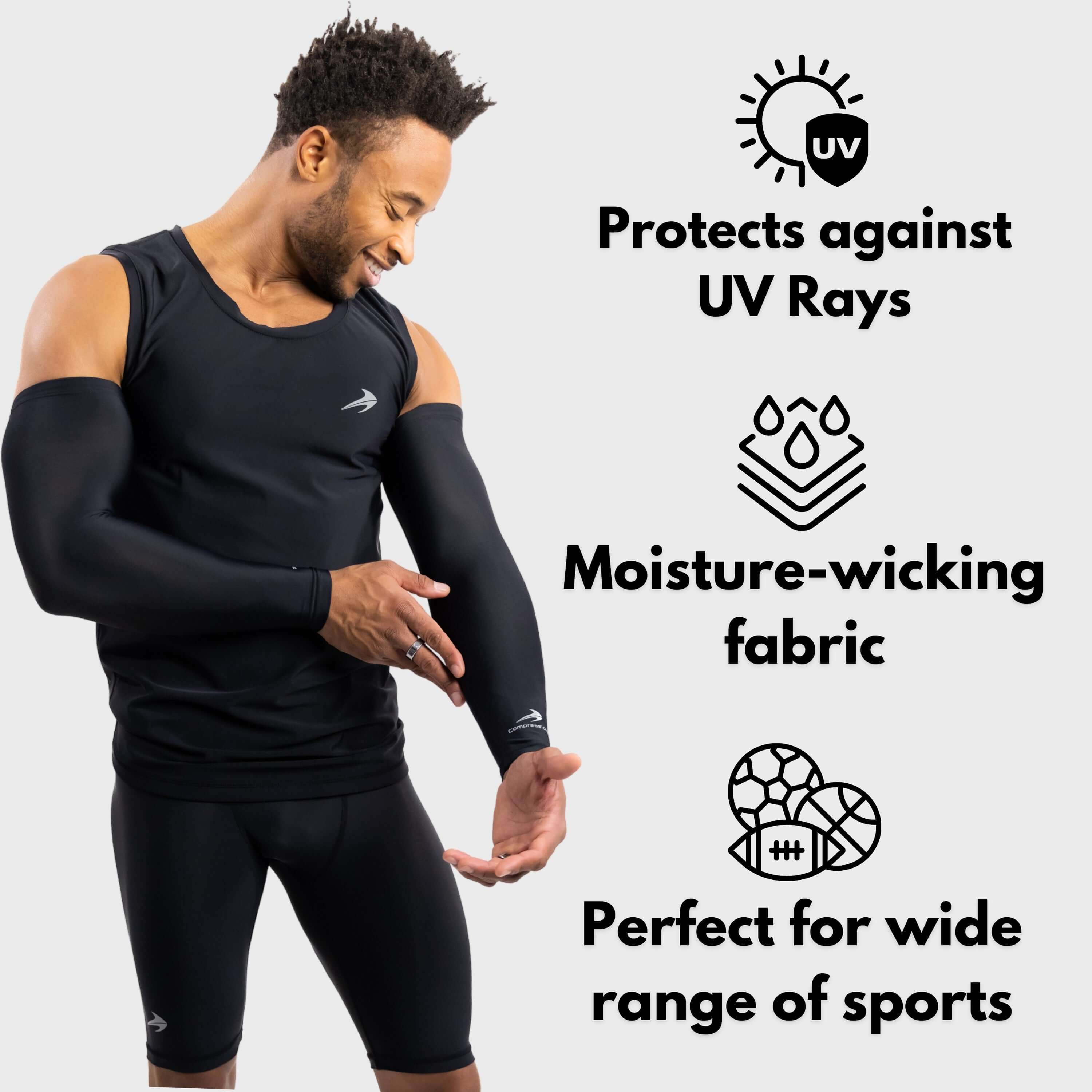 Arm Sleeves (2 Sleeves) - Black – CompressionZ