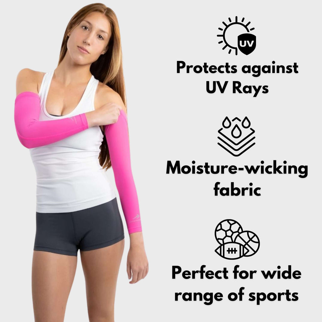 CompressionZ Compression Arm Sleeves, 50+ UV Sun Protection, Pain Relief and Muscle Support, Athletic Sport Compression, Breathable and Lightweight Design
