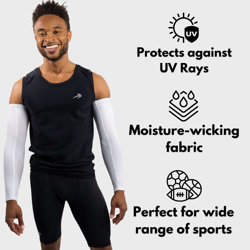 CompressionZ Compression Arm Sleeves, 50+ UV Sun Protection, Pain Relief and Muscle Support, Athletic Sport Compression, Breathable and Lightweight Design