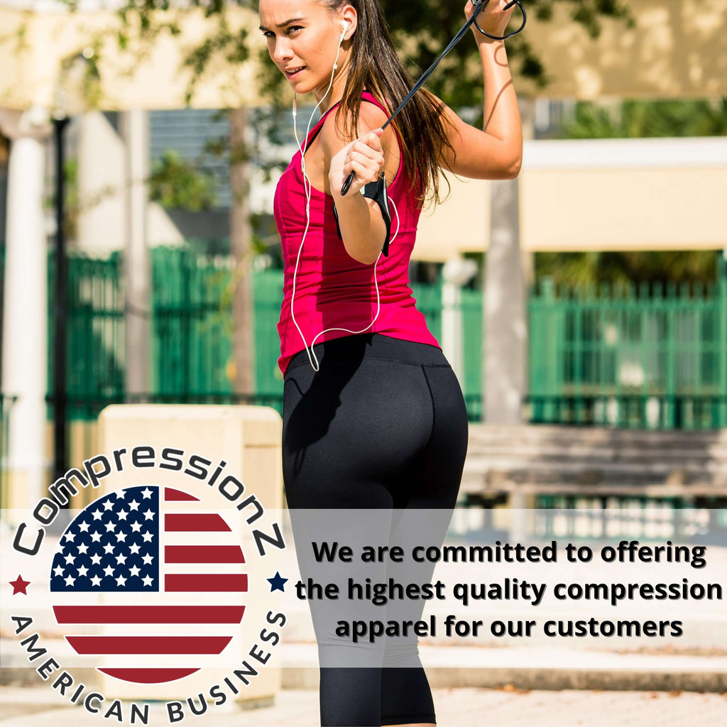 Women's Compression Capris W/ Pockets - Carbon Gray