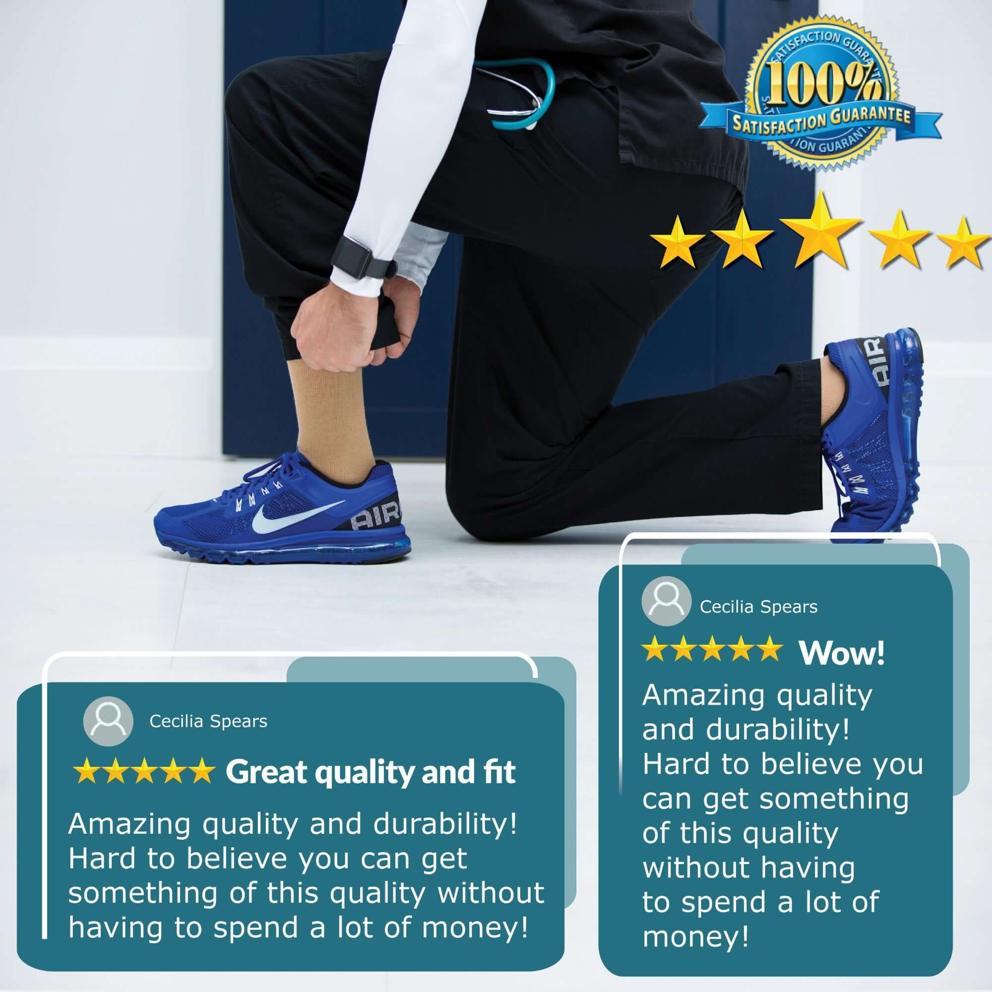 CompressionZ Compression Socks For Men & Women - 30 40 mmHG Graduated Medical Compression Wide Calf - Travel, Edema - Swelling in Feet & Legs