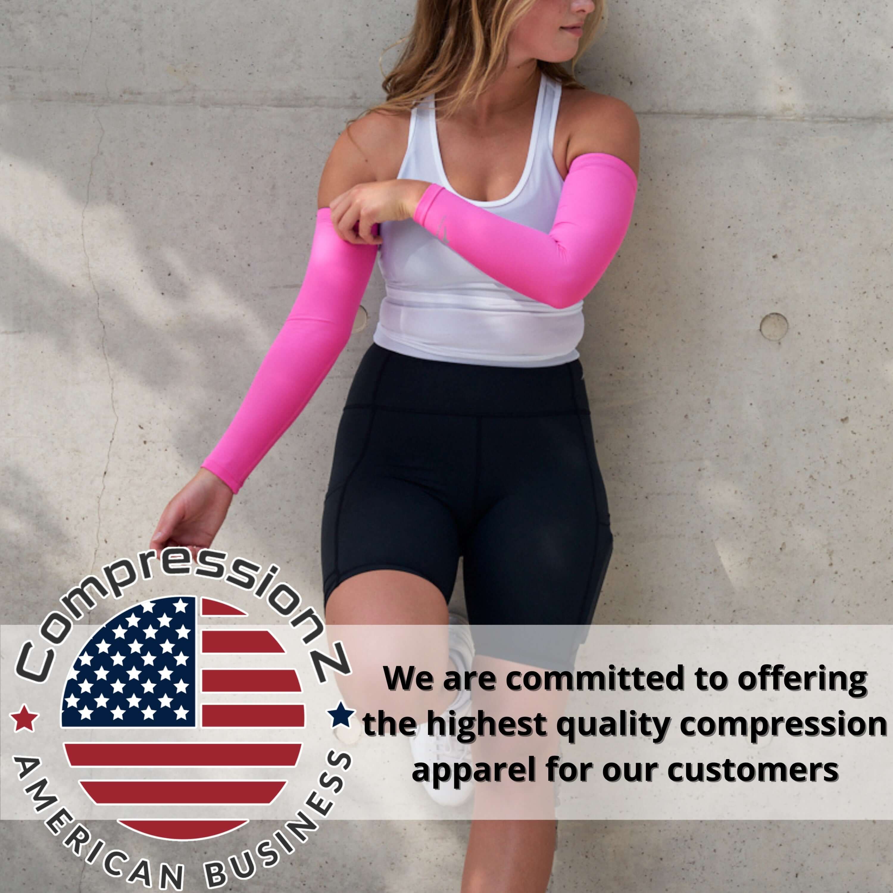 CompressionZ Compression Arm Sleeves, 50+ UV Sun Protection, Pain Relief and Muscle Support, Athletic Sport Compression, Breathable and Lightweight Design