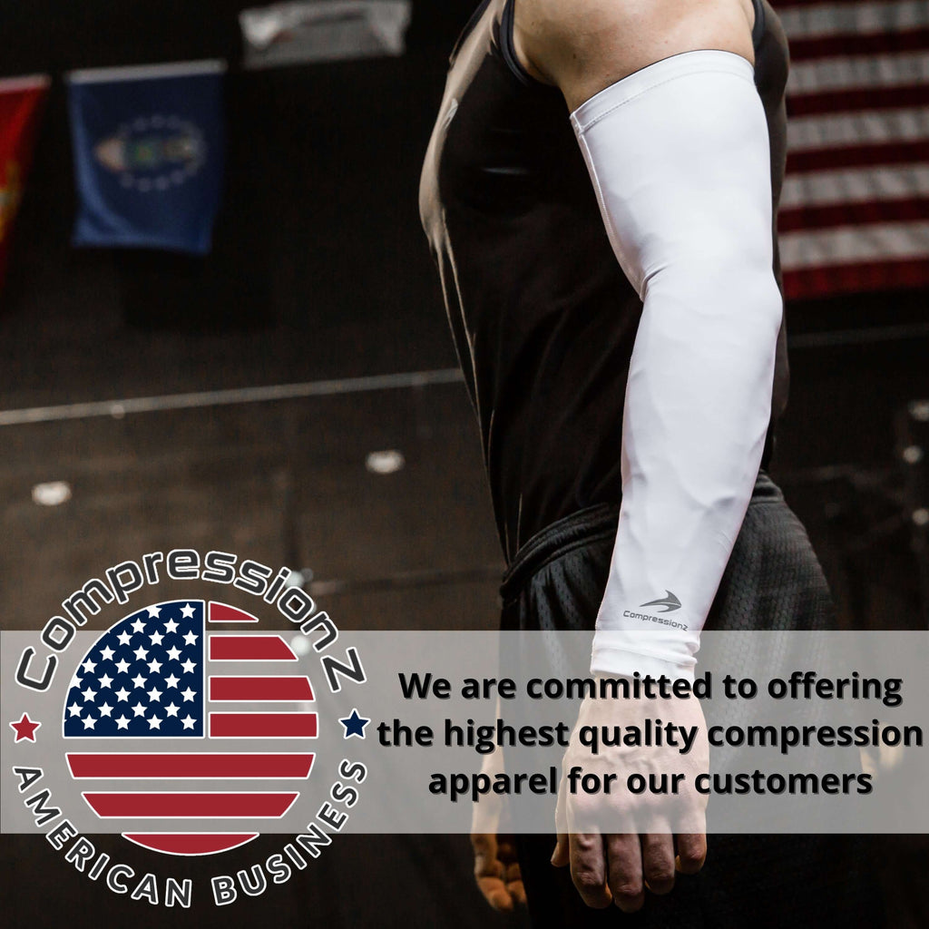 CompressionZ Compression Arm Sleeves, 50+ UV Sun Protection, Pain Relief and Muscle Support, Athletic Sport Compression, Breathable and Lightweight Design