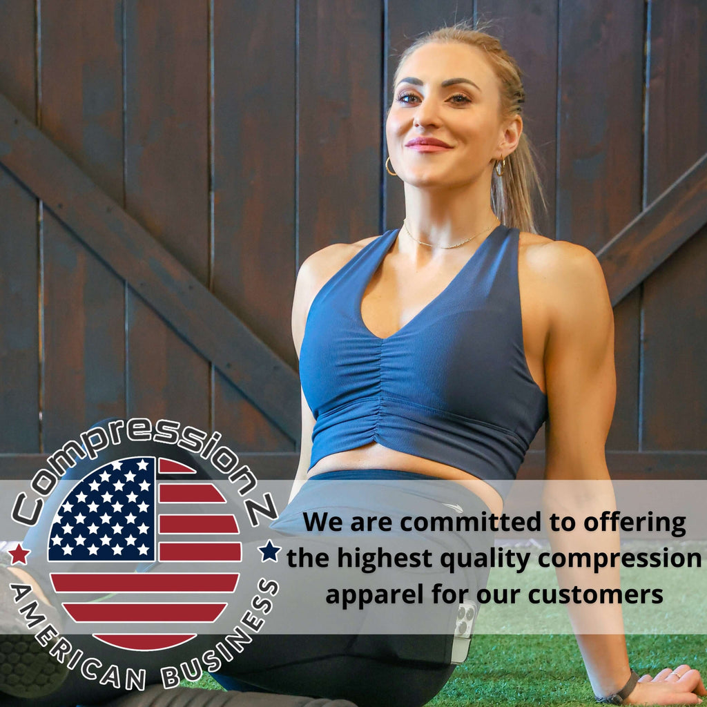 Women's Compression Ribbed Sports Bra. Flat Lock Seams Stitching, Supportive Fit & Removable Pads, 4-Way Stretch Technology, Stylish V-Neck Design.