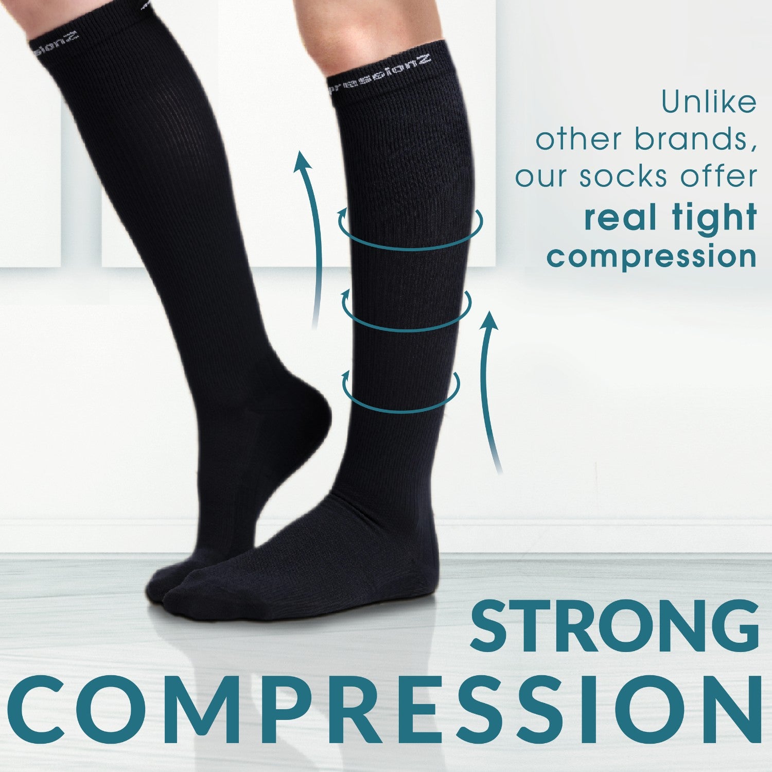 Compression Socks (20-30 mmHg) - Checkered Black