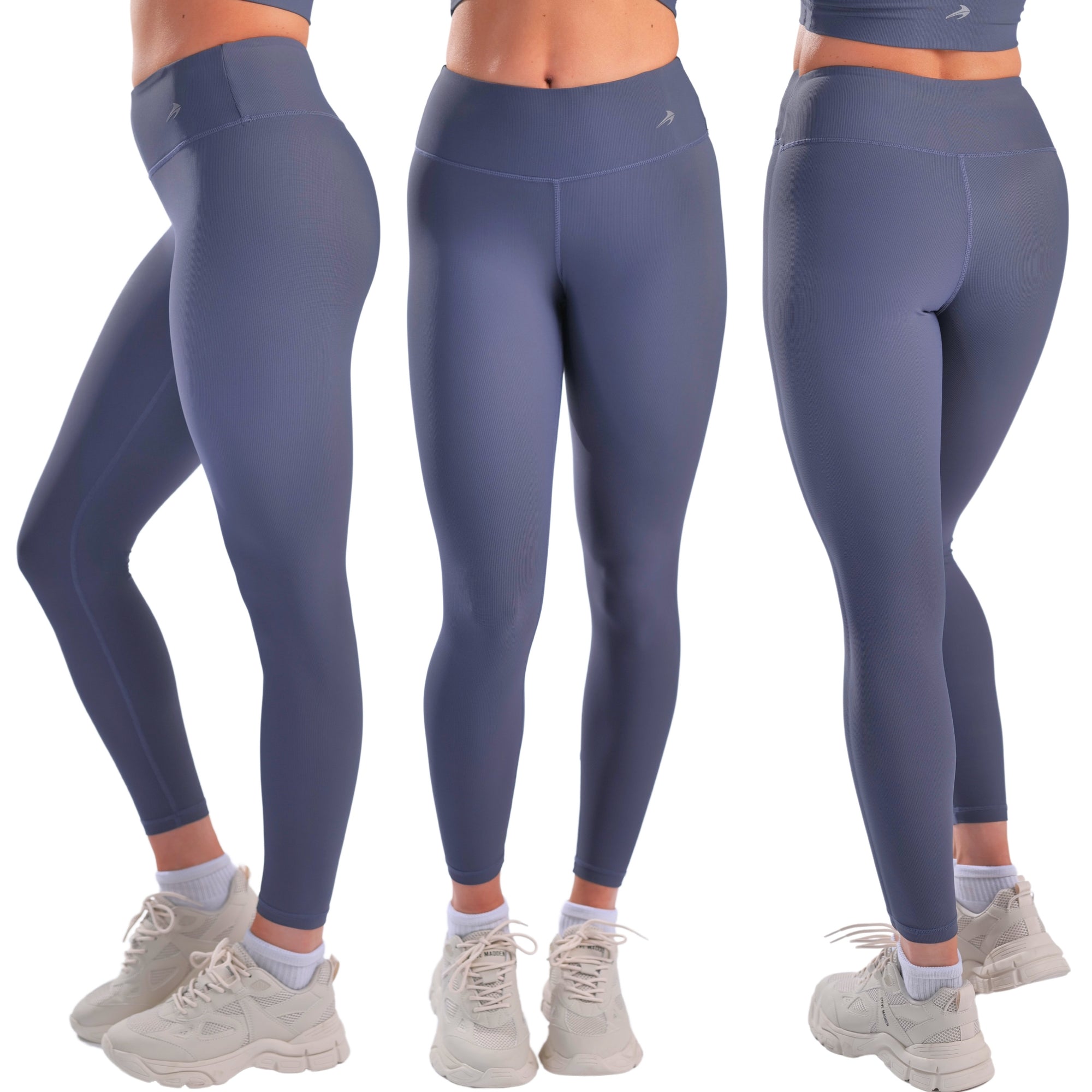 Women's Ribbed Compression Leggings - Gray