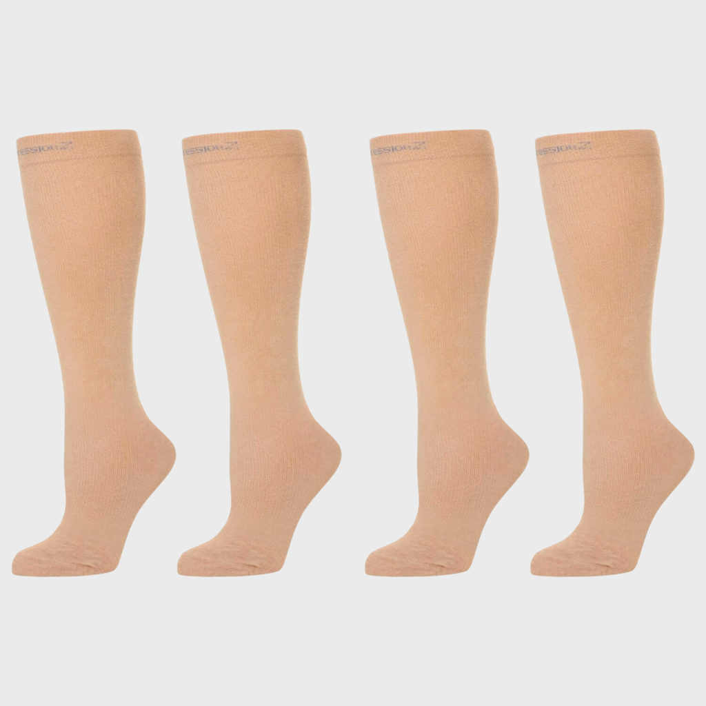Compression Socks (20-30 mmHg) - Nude 2 Pack