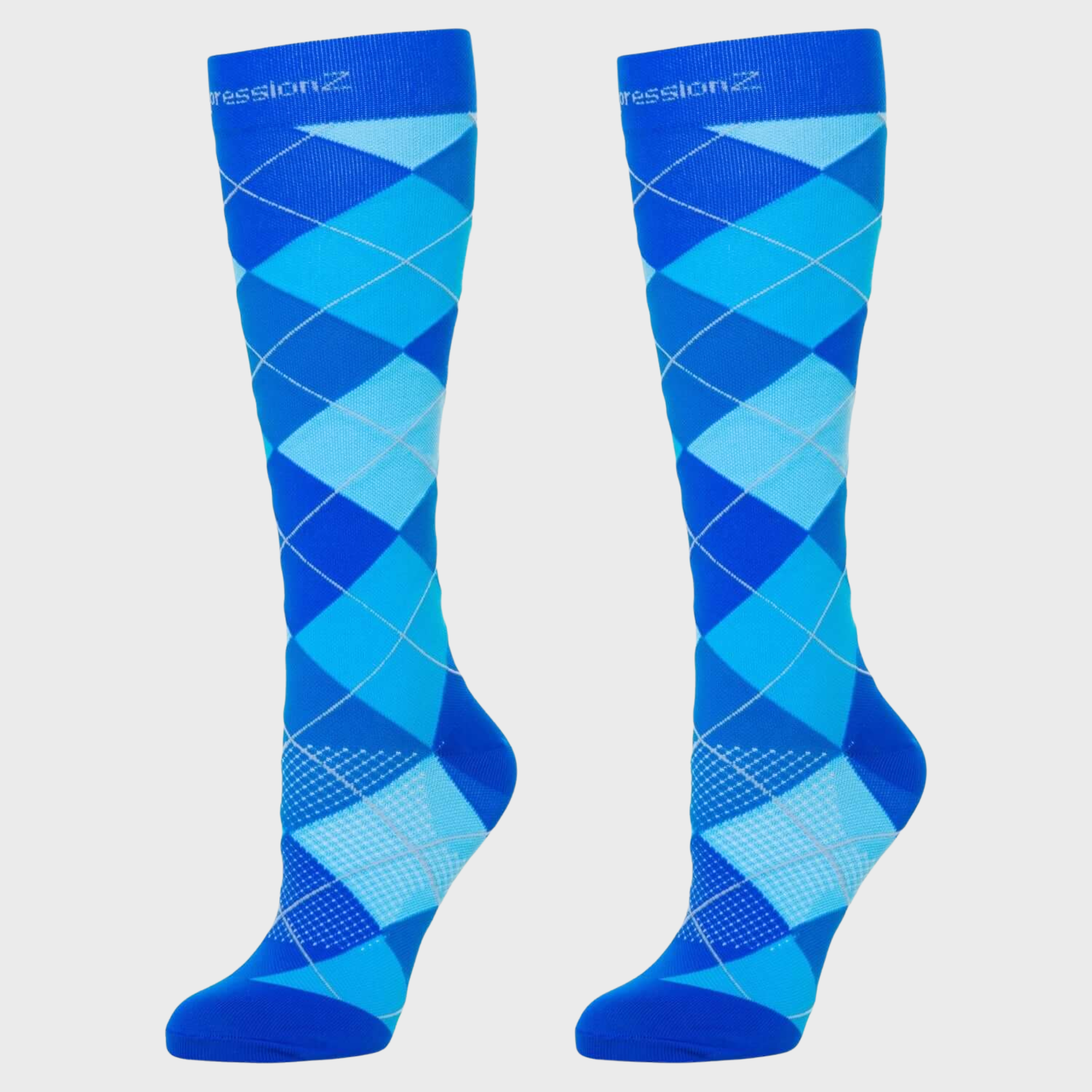 Compression Socks (20-30 mmHg) - Argyle Blue