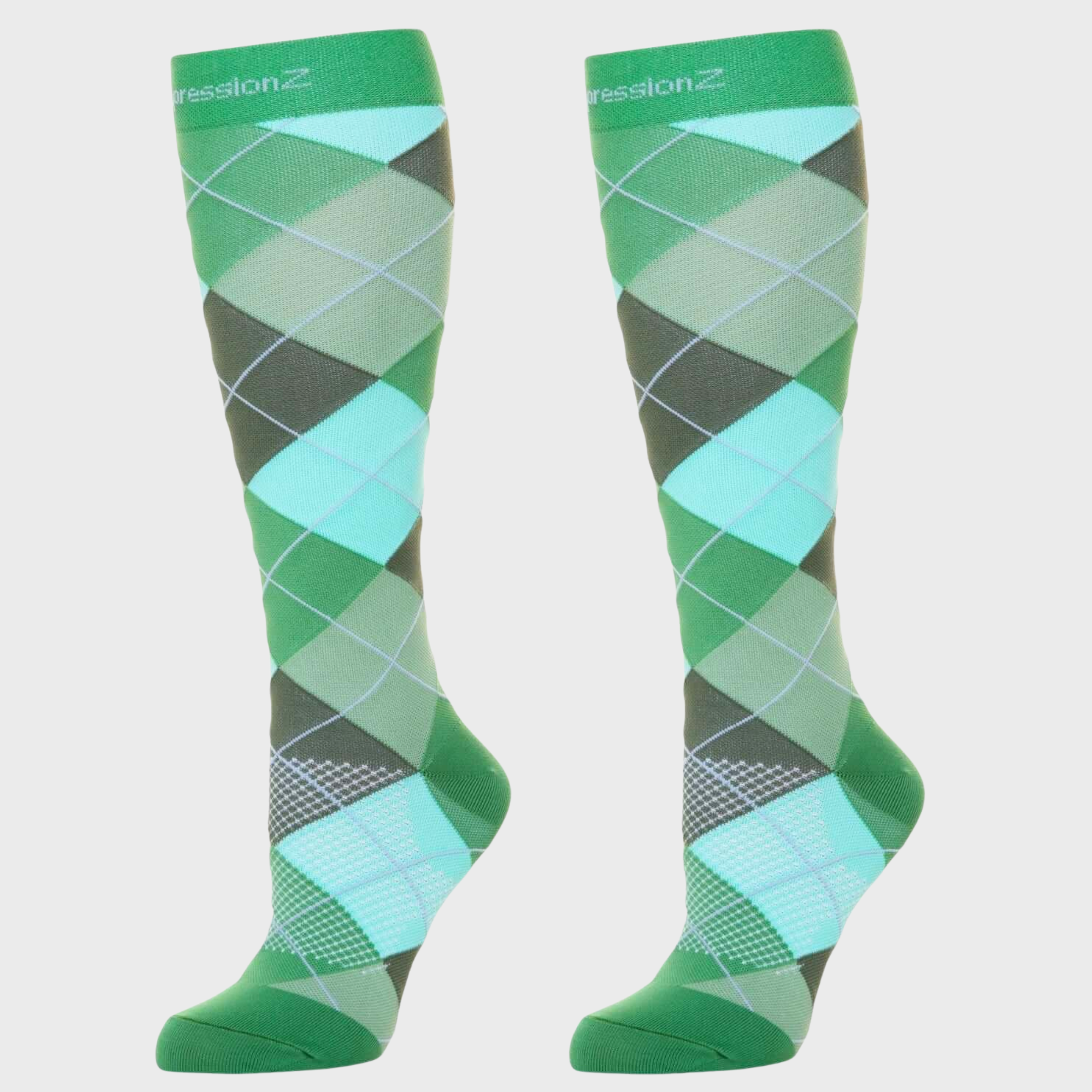 Compression Socks (20-30 mmHg) - Argyle Green