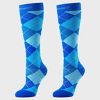 Compression Socks (30-40 mmHg) - Argyle Blue