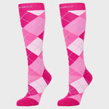 Compression Socks (30-40 mmHg) - Argyle Pink