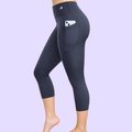 Women's Compression Capris W/ Pockets - Black