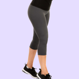 Women's Compression Capris - Carbon Gray