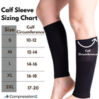Compression Calf Sleeves (20-30mmHg) - Black Orange