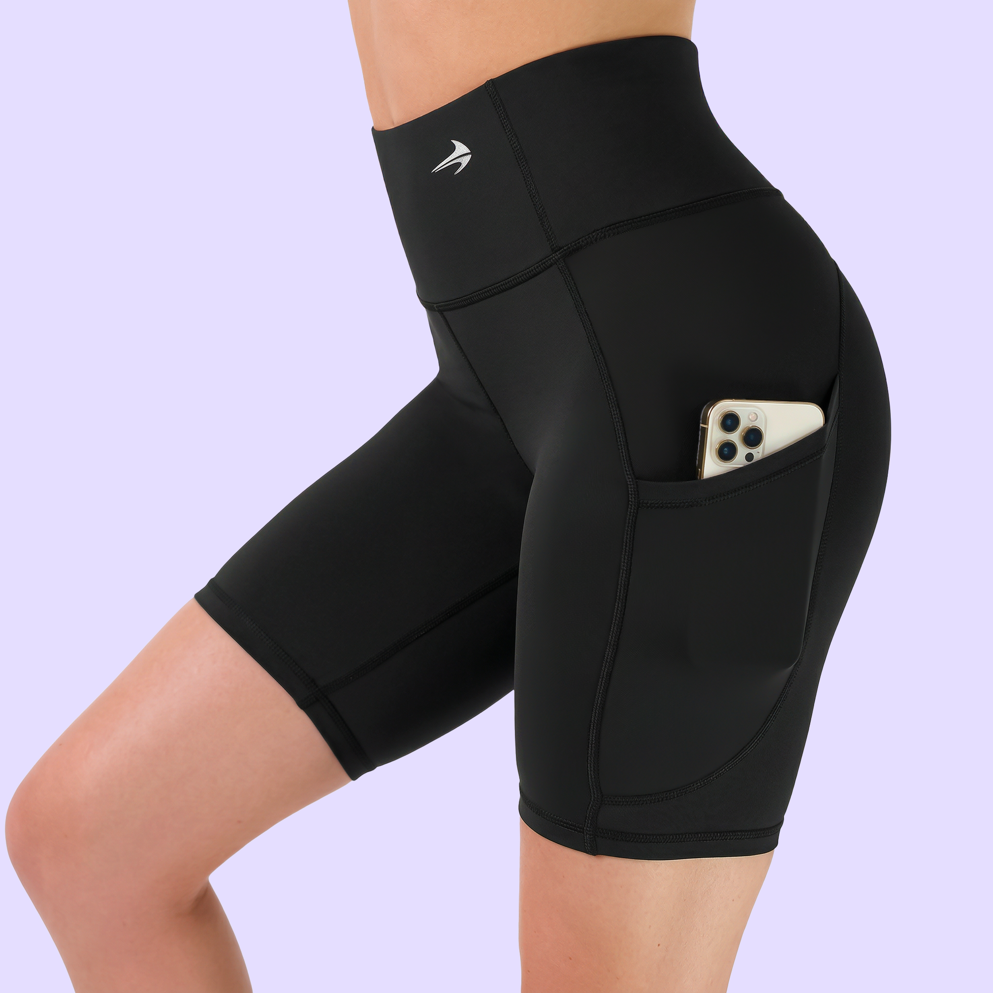 Women's Biker Shorts W/ Pockets - 7" Black