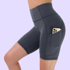 Women's Biker Shorts W/ Pockets - 7" Carbon Gray