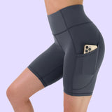 Women's Biker Shorts W/ Pockets - 7" Carbon Gray