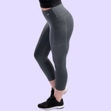 Women's Compression Capris W/ Pockets - Carbon Gray
