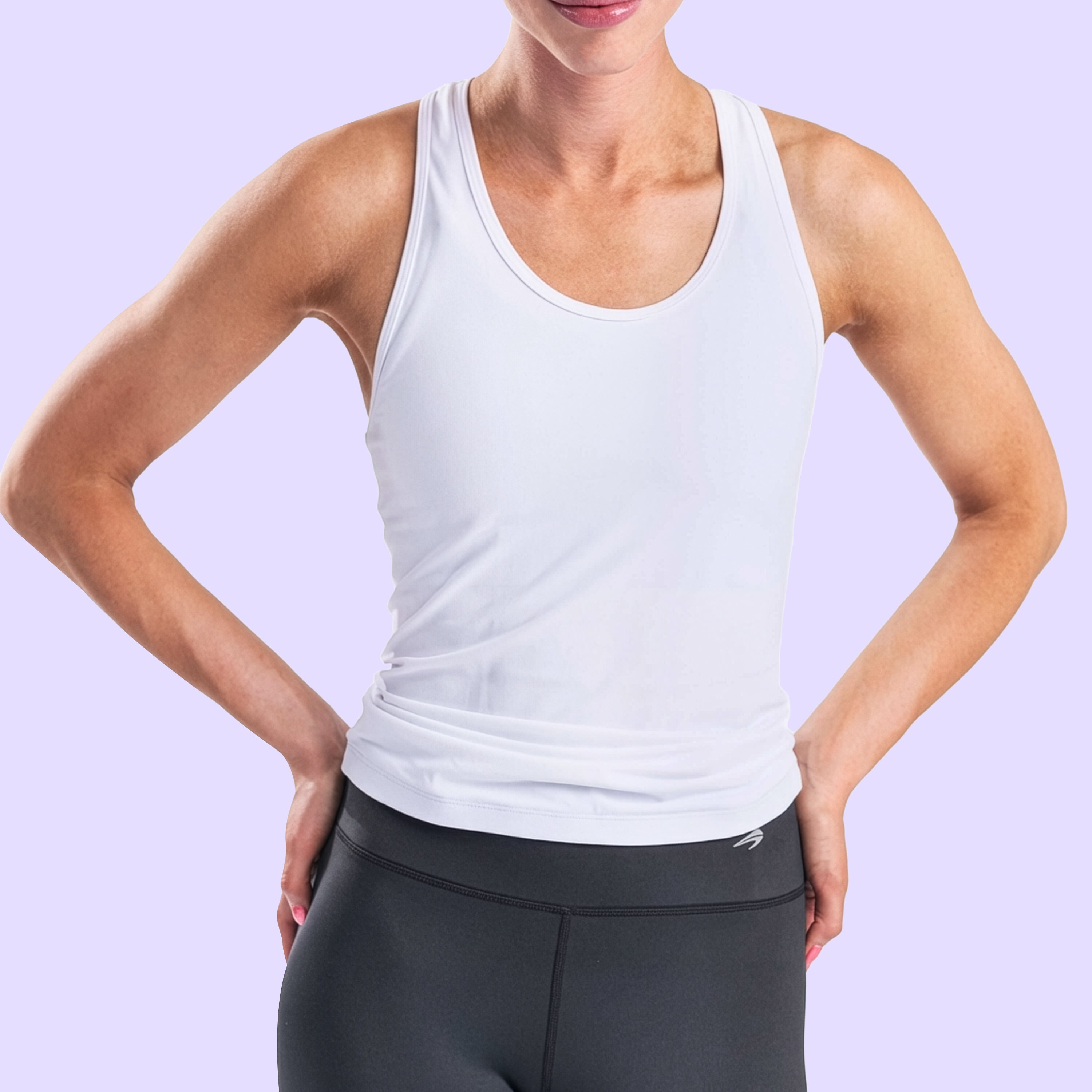 Compression Tank Top for Women - White