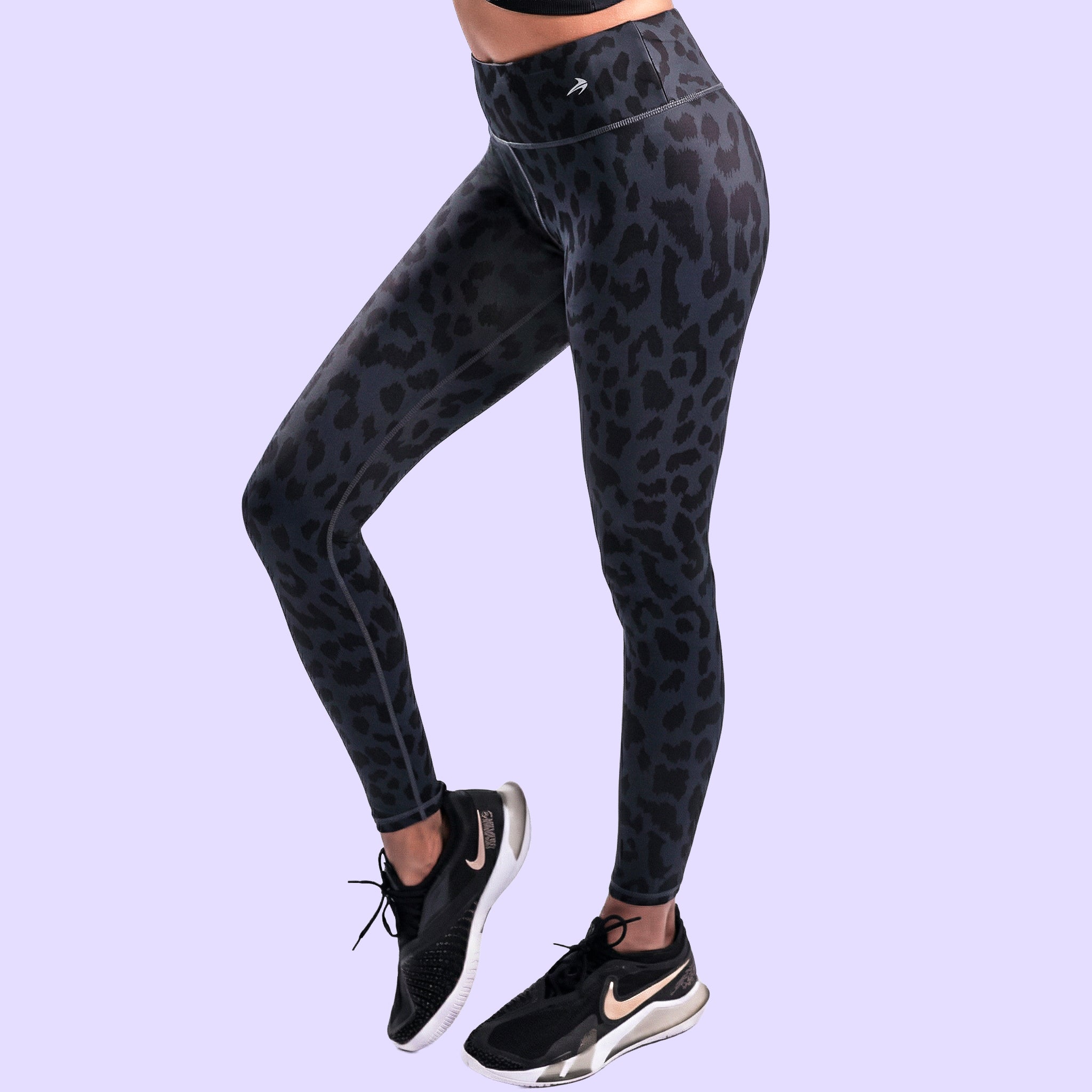 Women's Compression Leggings - Leopard Black