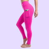 Women's Compression Leggings W/ Pockets - Pink