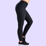 Women's Ribbed Luxe Compression Leggings - Black