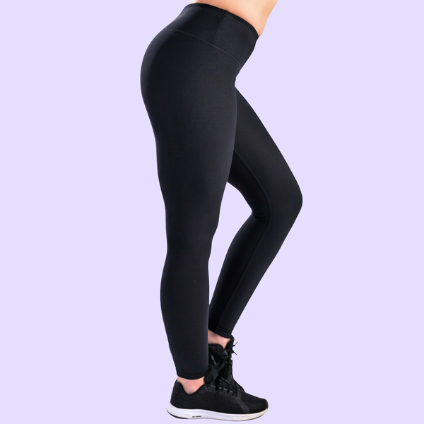 Women's Ribbed Luxe Compression Leggings - Black