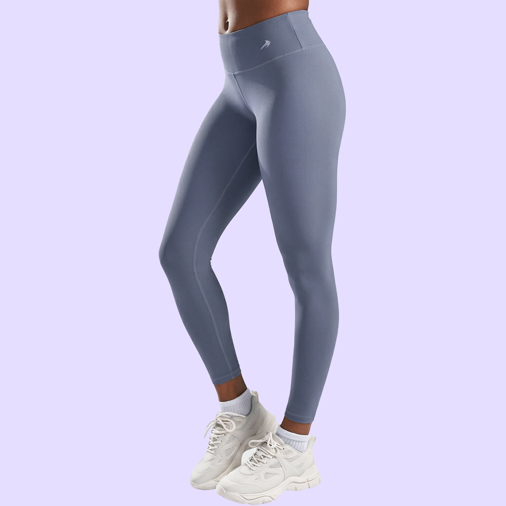 Women's Ribbed Compression Leggings - Gray