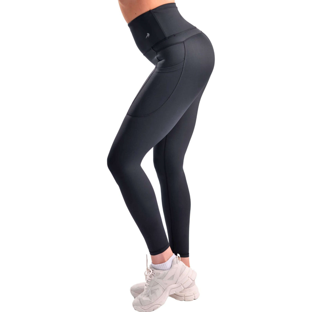Women's Compression Leggings Super High Waist W/ Pockets - Black