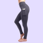 Women's Compression Leggings Super High Waist W/ Pockets - Carbon Gray