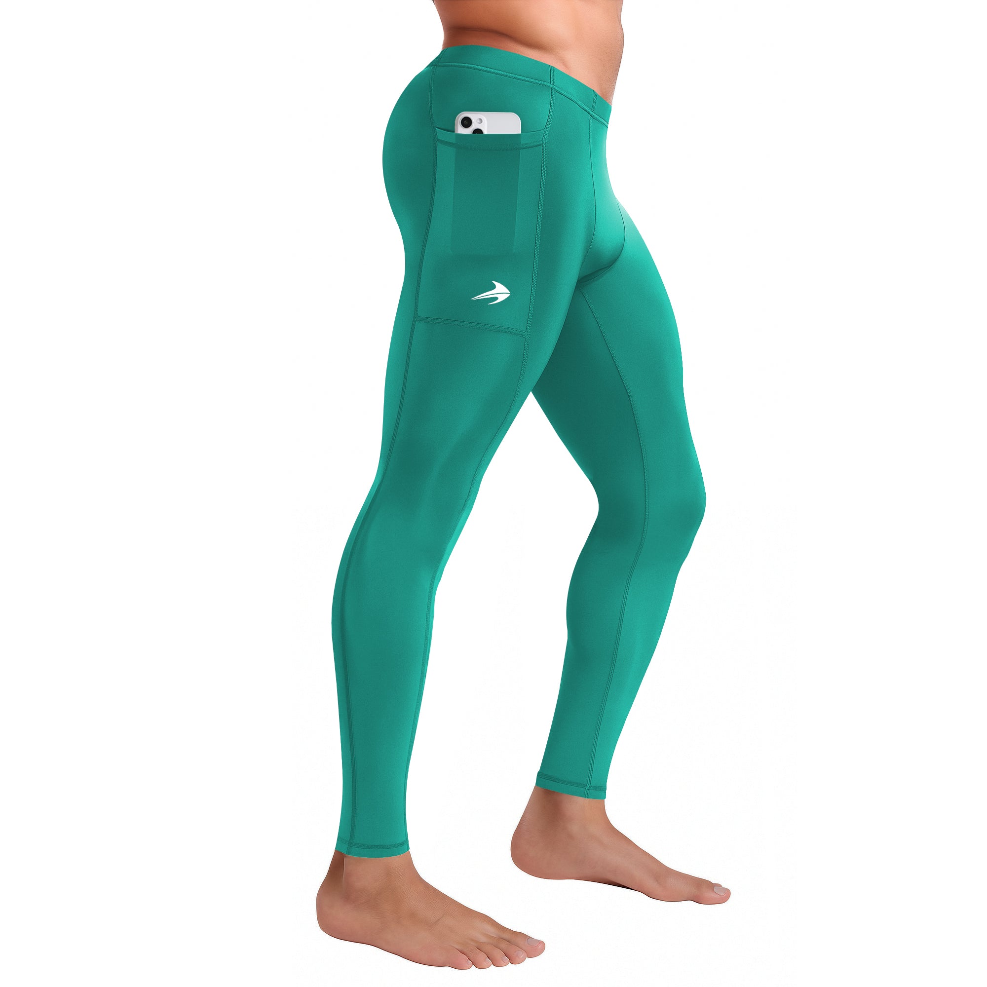 Men's Compression Pants W/ Pockets - Green