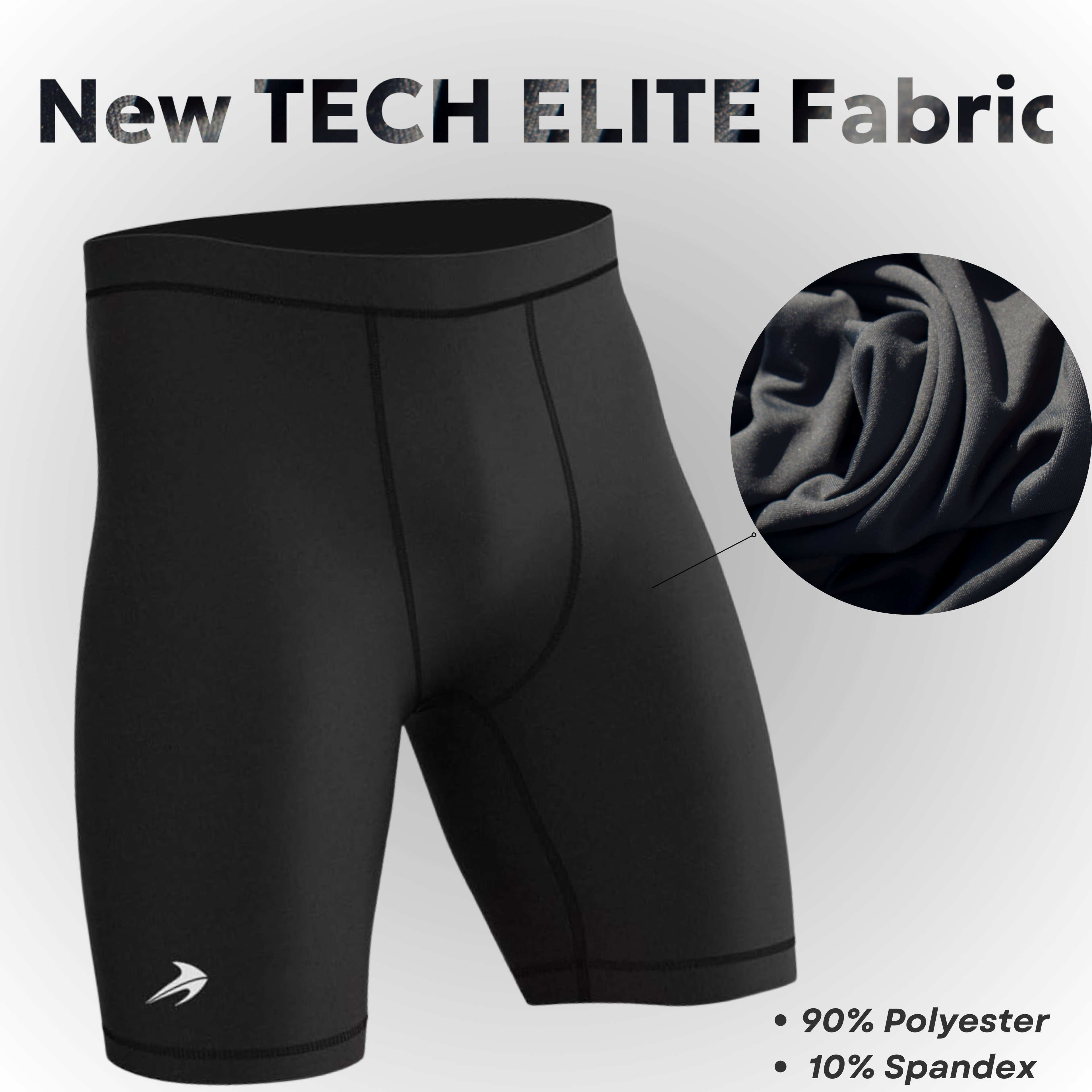 Men's 8" Compression Tech Elite Shorts - Black
