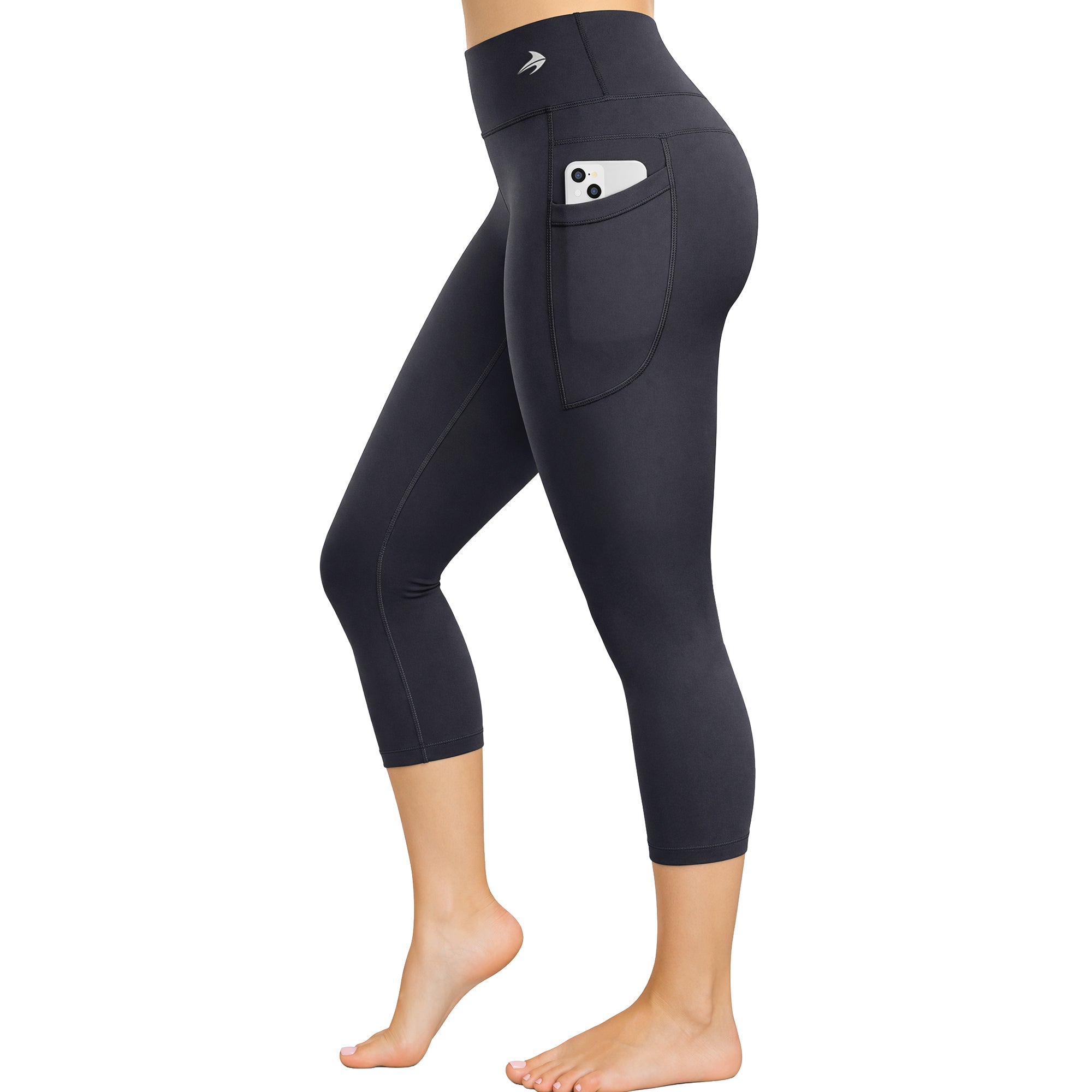 Women's Compression Capris W/ Pockets - Black