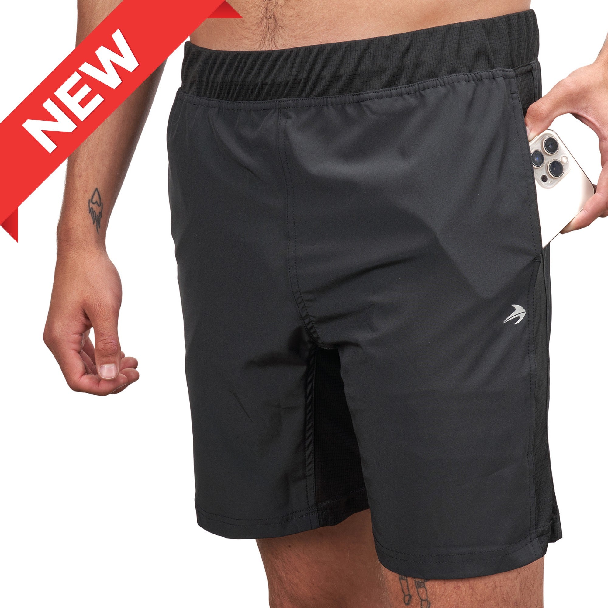 Men's 7" Linerless Gym Athletic Shorts - Black