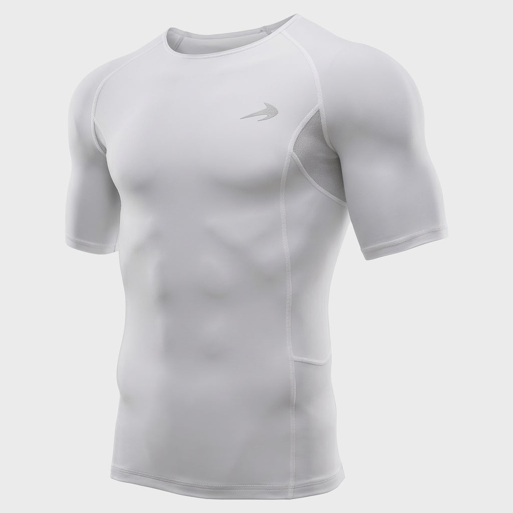 Men's Compression Short Sleeve Shirt - White