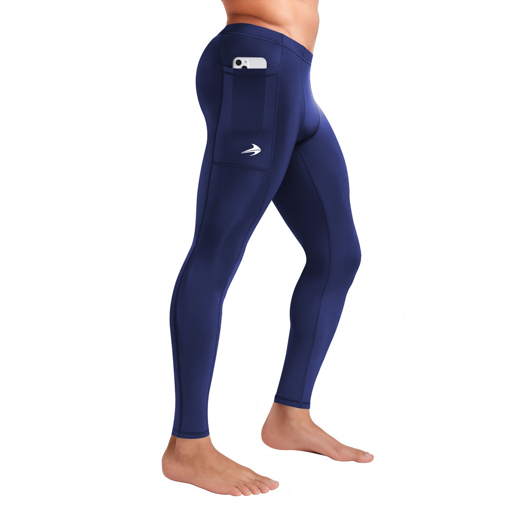 Men's Compression Pants W/ Pockets - Navy