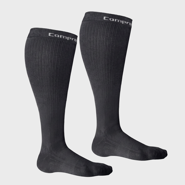 Wide Calf Compression Socks (30-40 mmHg) - Black