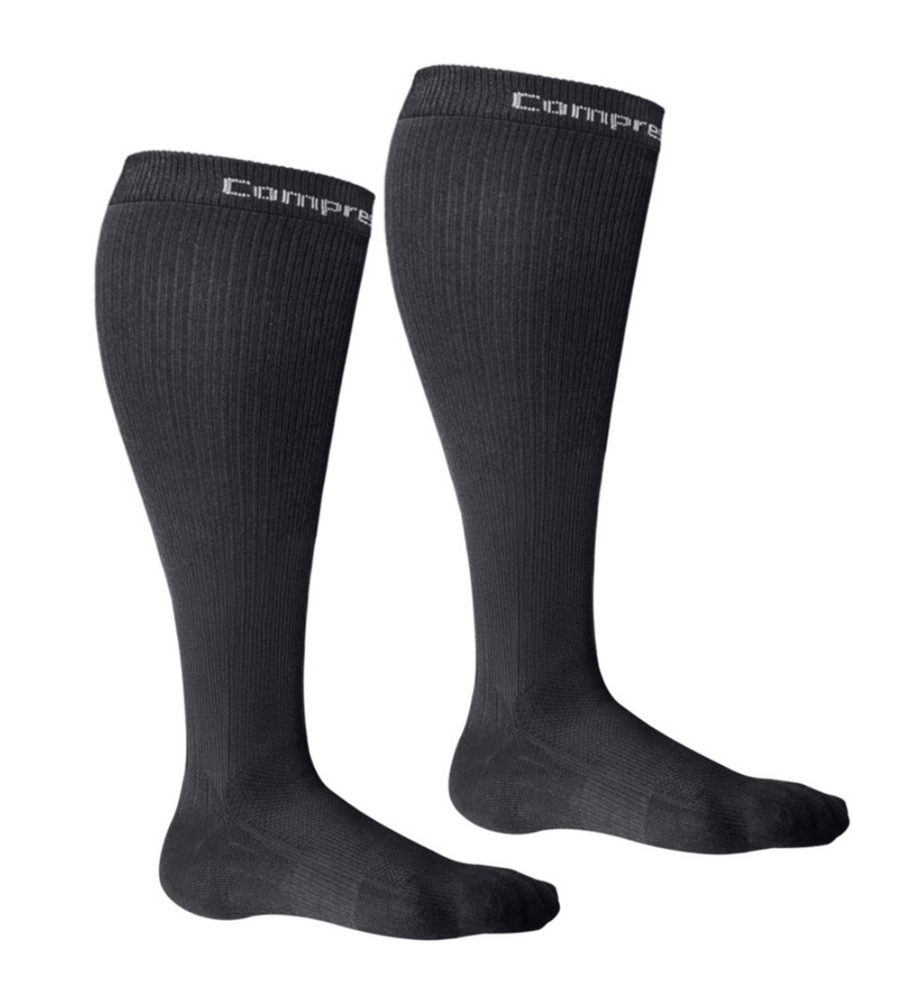 Wide Calf Compression Socks (30-40 mmHg) - Black
