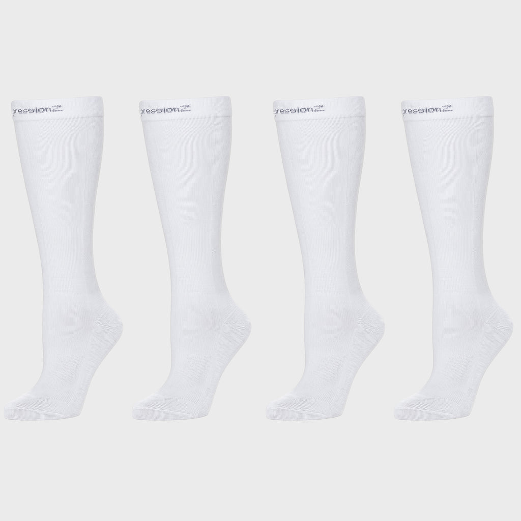Compression Socks (30-40 mmHg) - White 2 Pack