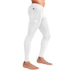 Men's Compression Pants W/ Pockets - White