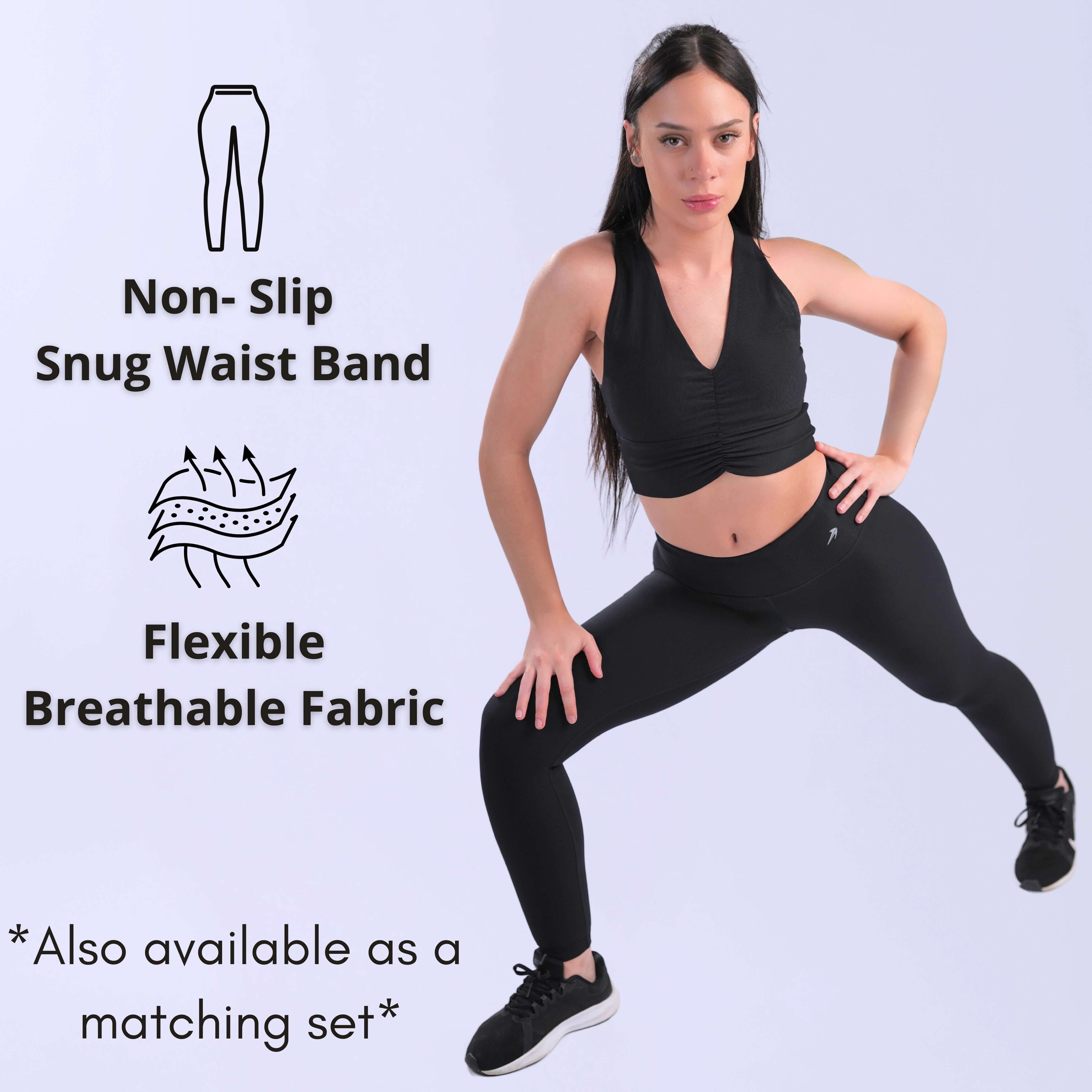 Women's compression Ribbed leggings for faster recovery, superior muscle support, and improved circulation. Wicking, breathable, anti-itch material.