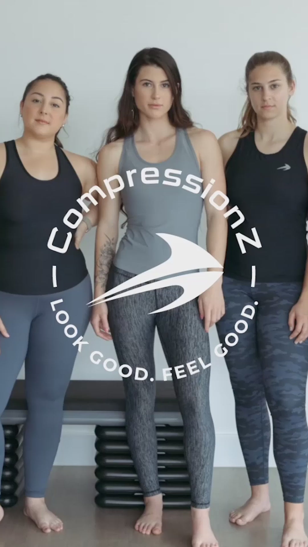 Women's Compression Leggings - Light Gray